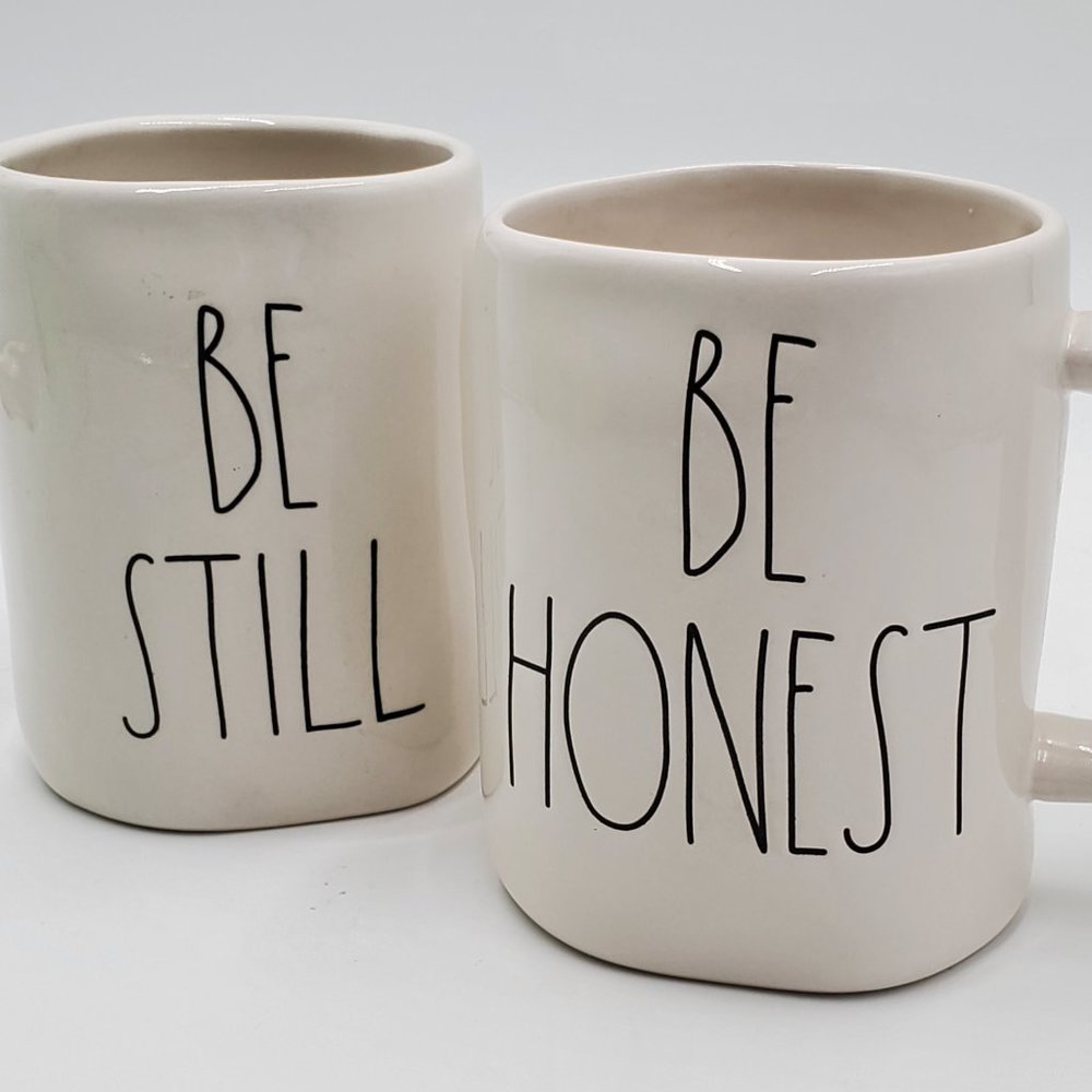 Rae Dunn Pottery Mugs “BE STILL” & “BE HONEST” - Picture 11 of 14